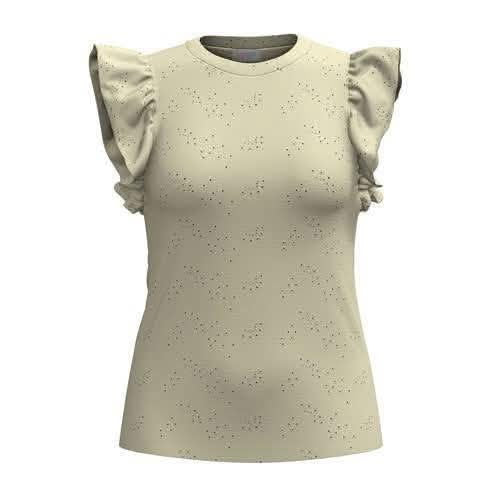 LuLaRoe LeeAnn Ruffle Sleeve Top - Solid Buttercream