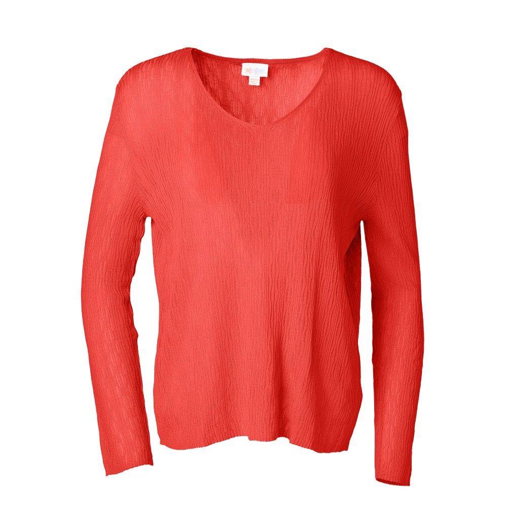 LuLaRoe Maggie Textured Knit Top - Solid Coral Red