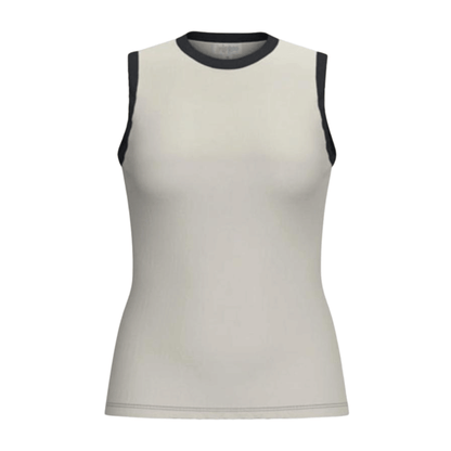 LuLaRoe Davy Rib Tank – Ivory & Black Contrast Trim