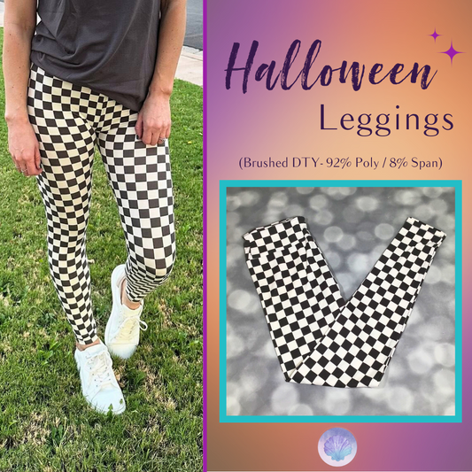 LuLaRoe Halloween 2025 - Leggings - Black and White Check