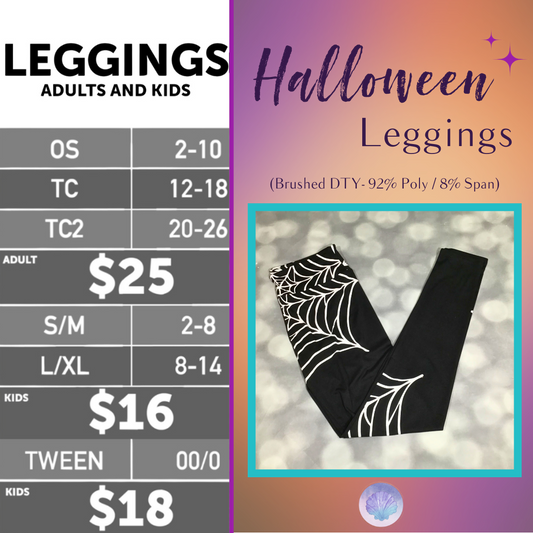 LuLaRoe Halloween 2025 - Leggings - Midnight Web