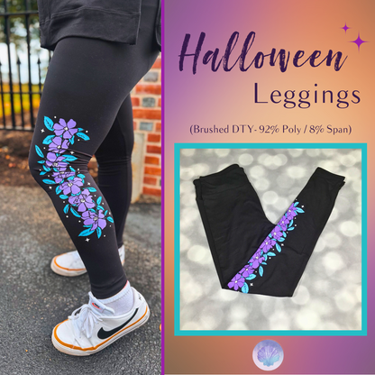LuLaRoe Halloween 2025 - Leggings - Moonlit Blooms Floral