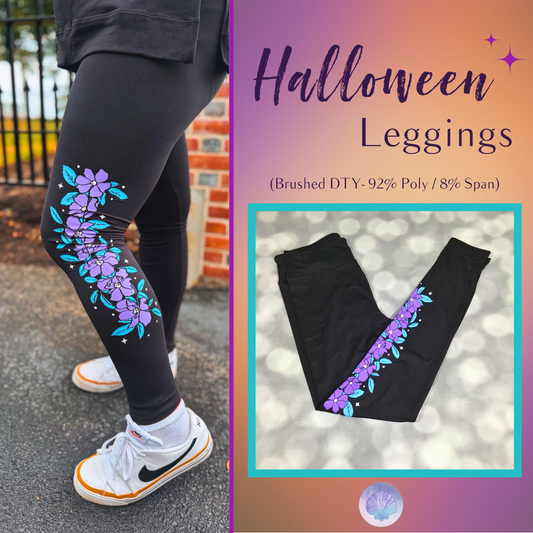 LuLaRoe Halloween 2025 - Leggings - Moonlit Blooms Floral