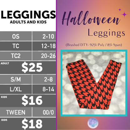 LuLaRoe Halloween 2025 - Leggings - Pumpkin Houndstooth