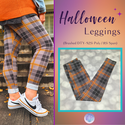 LuLaRoe Halloween 2025 - Leggings - Pumpkin Patch Plaid