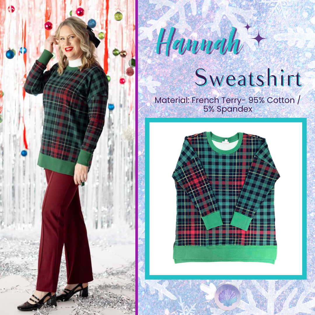 LuLaRoe Holiday Hannah - Evergreen Tartan