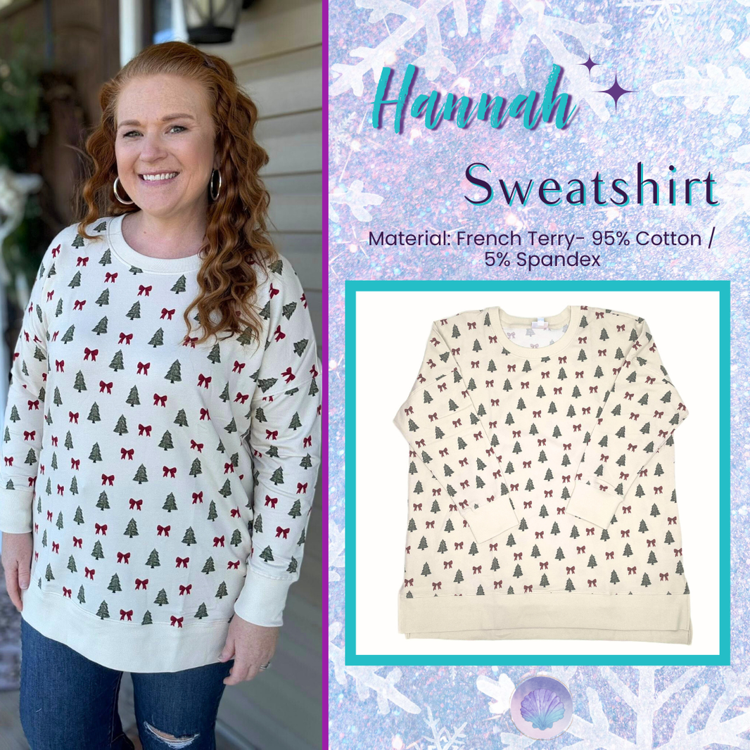 LuLaRoe Holiday Hannah Sweatshirt Warm Wishes Cozy Style