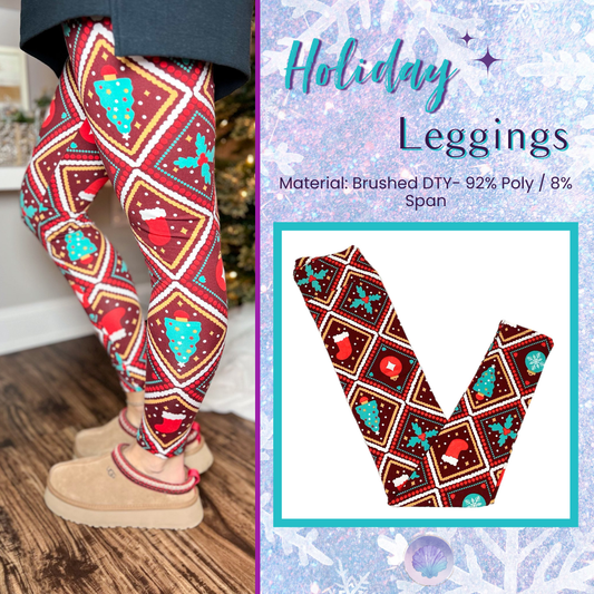 LuLaRoe LuLaRoe Holiday Leggings - Retro Ornaments 