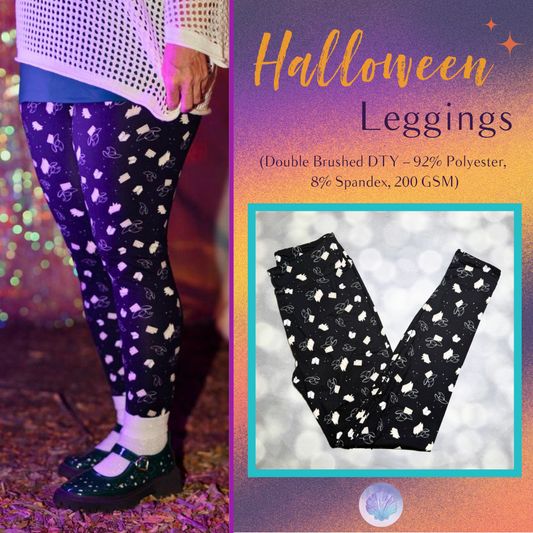 LuLaRoe 2026 Halloween Leggings in Black Witch Hats & Spellbooks, soft printed leggings for women, tweens and kids