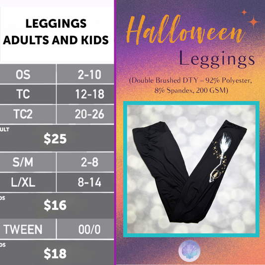 LuLaRoe 2026 Halloween Leggings in Witch’s Broom Graphic, soft printed leggings for women, tweens and kids
