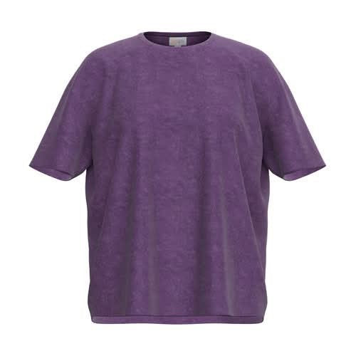 Alternate view of the LuLaRoe 2026 Halloween Luna Tee in Solid Violet Purple, showing the mineral-wash color and relaxed silhouette