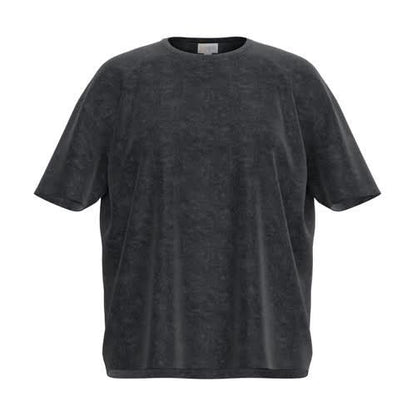 Alternate view of the LuLaRoe 2026 Halloween Luna Tee in Solid Washed Black, showing the mineral-wash color and relaxed silhouette