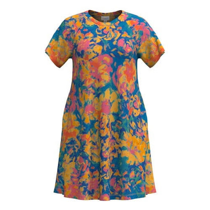 LuLaRoe LuLaRoe Celia Dress - Blue Orange Pink Abstract Floral 