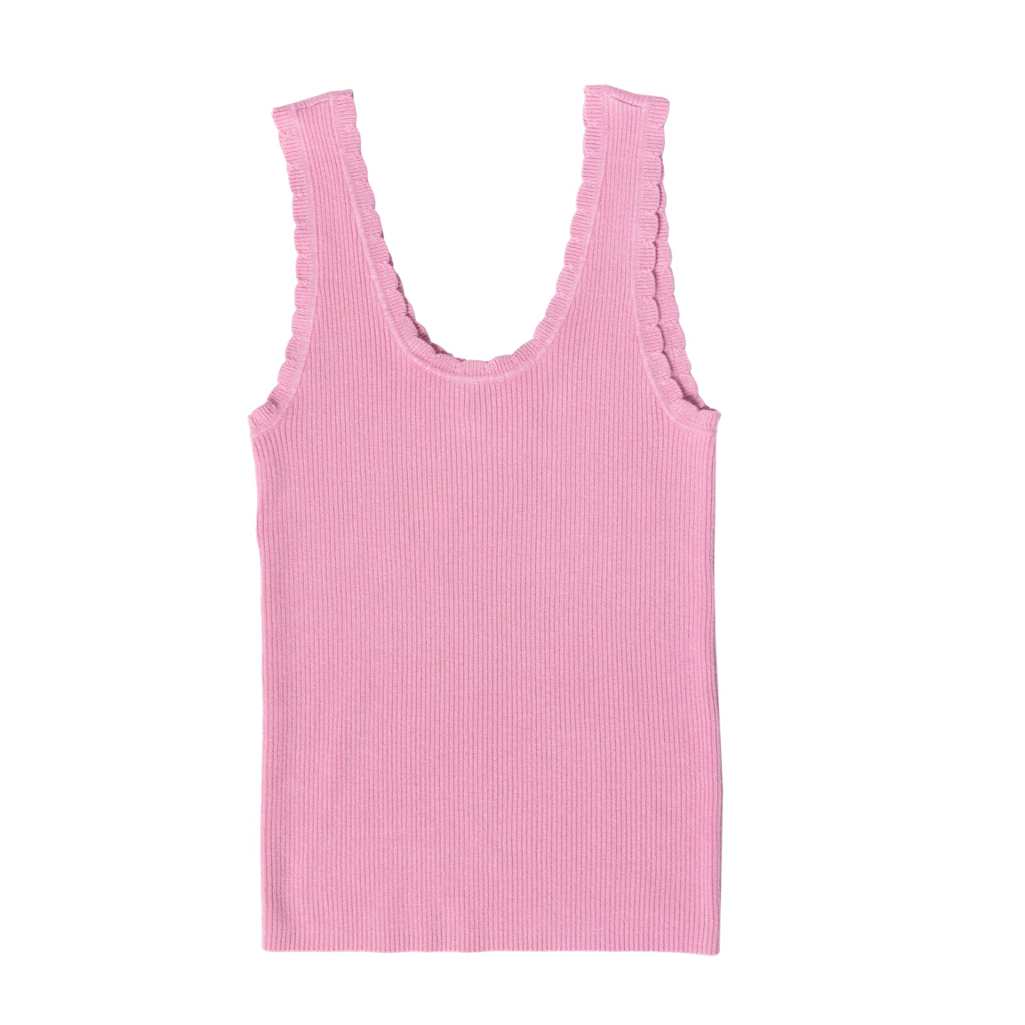 LuLaRoe Maydene Scallop Edge Tank – Solid Bubblegum Pink