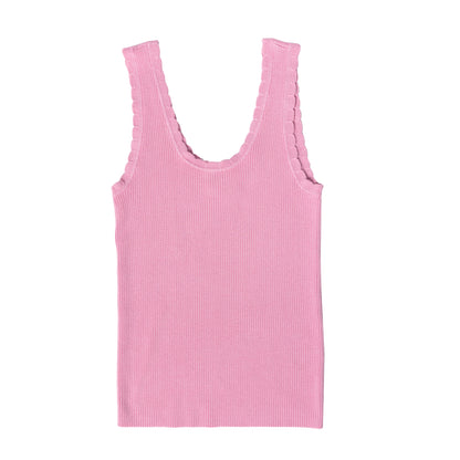 LuLaRoe Maydene Scallop Edge Tank – Solid Bubblegum Pink