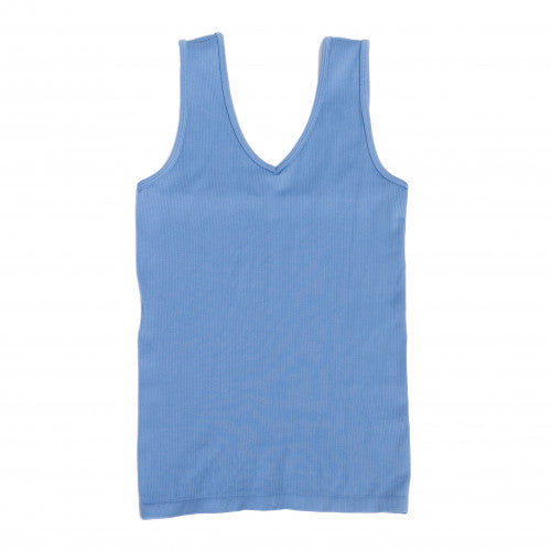 LuLaRoe Seamless Tank - Solid Coronet Blue Seamless Rib 