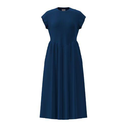 LuLaRoe Cassandra Cap Sleeve Midi Dress – Solid Deep Teal Blue – product view