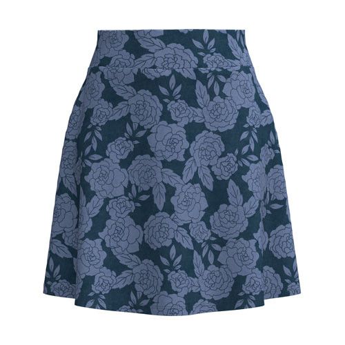 LuLaRoe Eileen Skort - Navy & Dusty Blue Tonal Rose Floral