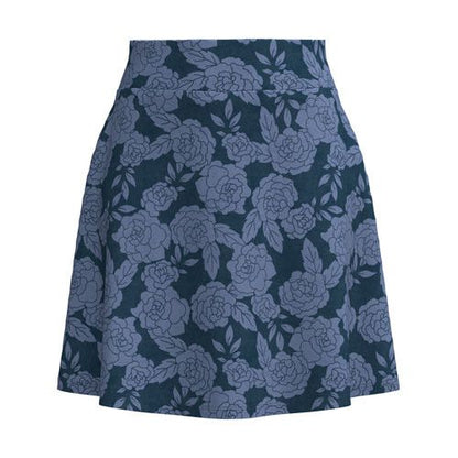 LuLaRoe Eileen Skort - Navy & Dusty Blue Tonal Rose Floral