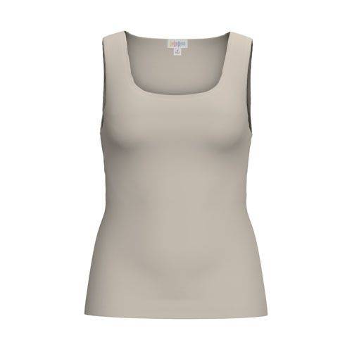 Front view of the LuLaRoe Robyn Fitted Tank in solid stone taupe