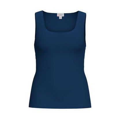 Front view of the LuLaRoe Robyn Fitted Tank in solid royal blue
