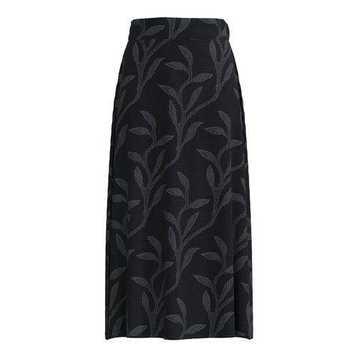 LuLaRoe Aurelia Maxi Skirt - Solid Black Tonal Leaf Vine - product view