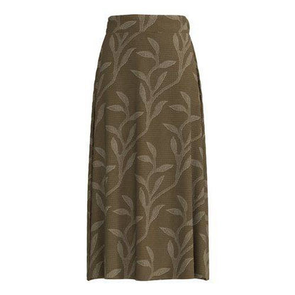 LuLaRoe Aurelia Maxi Skirt - Solid Khaki Tonal Leaf Vine - product view