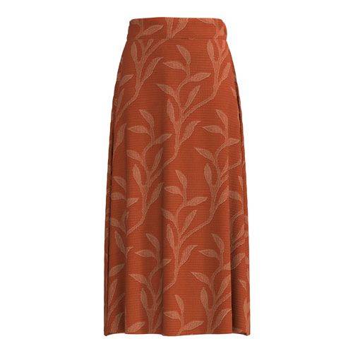 LuLaRoe Aurelia Maxi Skirt - Solid Rust Orange Tonal Leaf Vine - product view