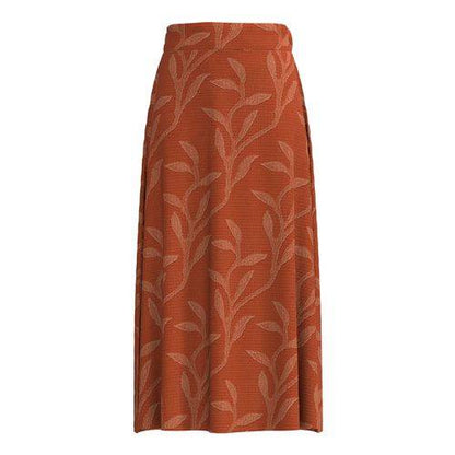 LuLaRoe Aurelia Maxi Skirt - Solid Rust Orange Tonal Leaf Vine - product view