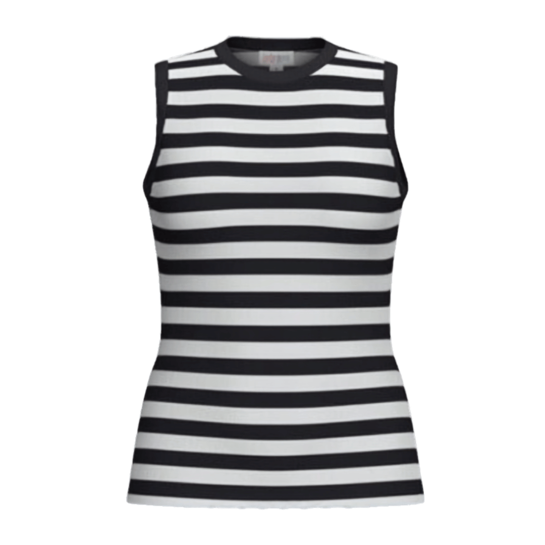 LuLaRoe Davy Rib Tank – Black & White Horizontal Stripe