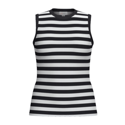 LuLaRoe Davy Rib Tank – Black & White Horizontal Stripe