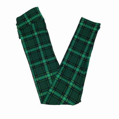 LuLaRoe Holiday Leggings - Emerald Yuletide Plaid