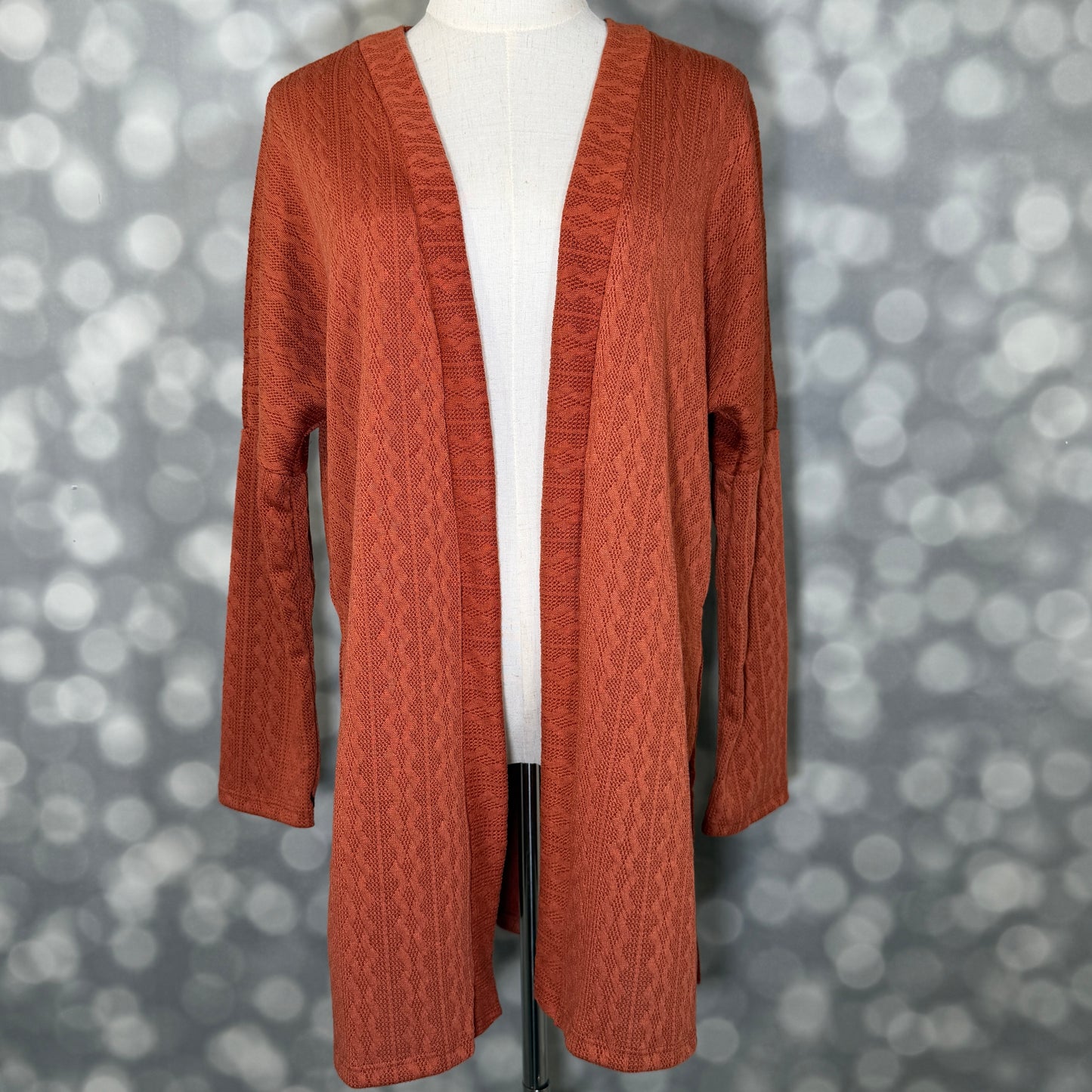 LuLaRoe Connie Lightweight Overlay - Solid Burnt Cinnamon