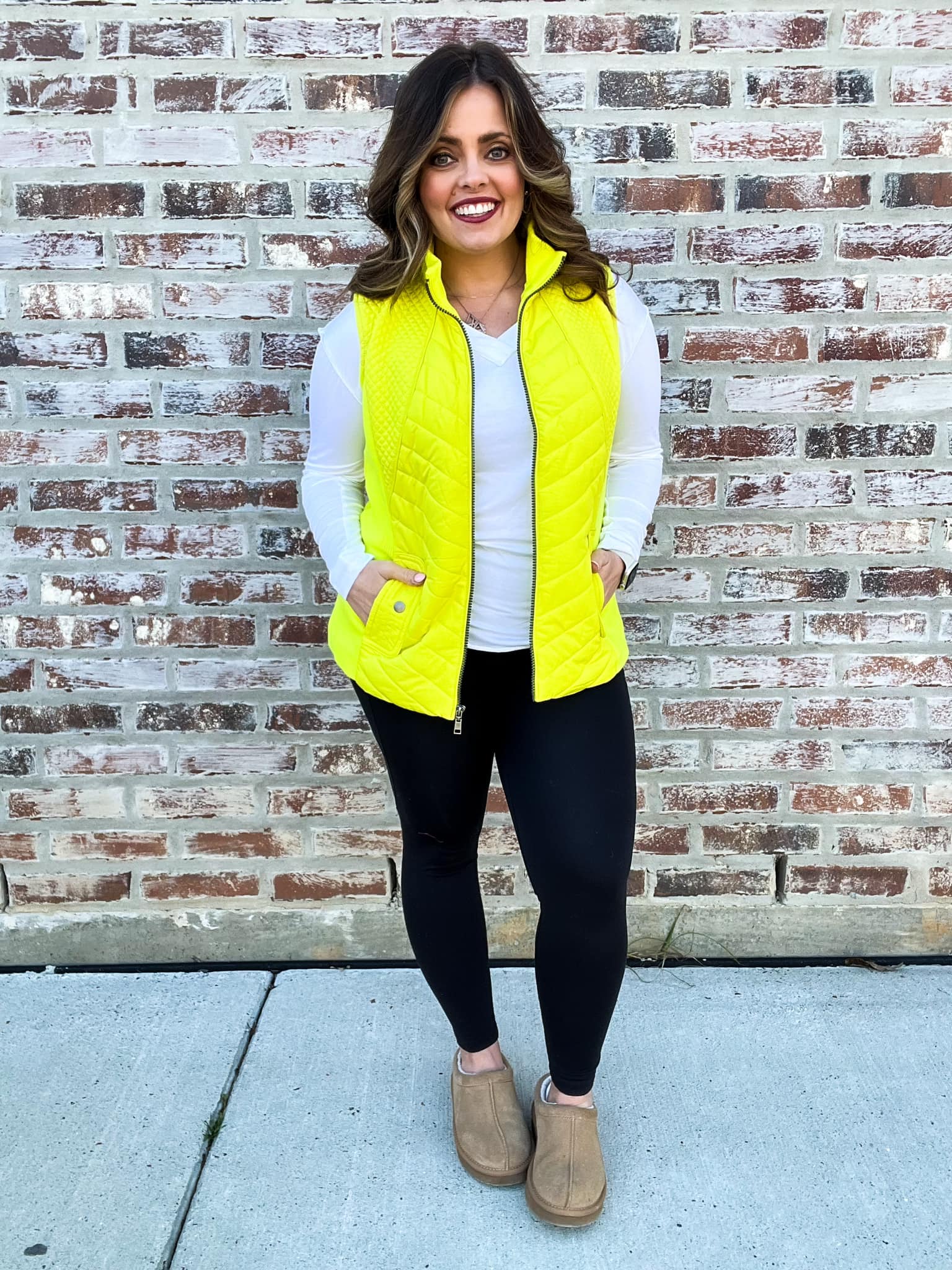 LuLaRoe LuLaRoe Hunter Zip-Up Vest – Solid Electric Citron 