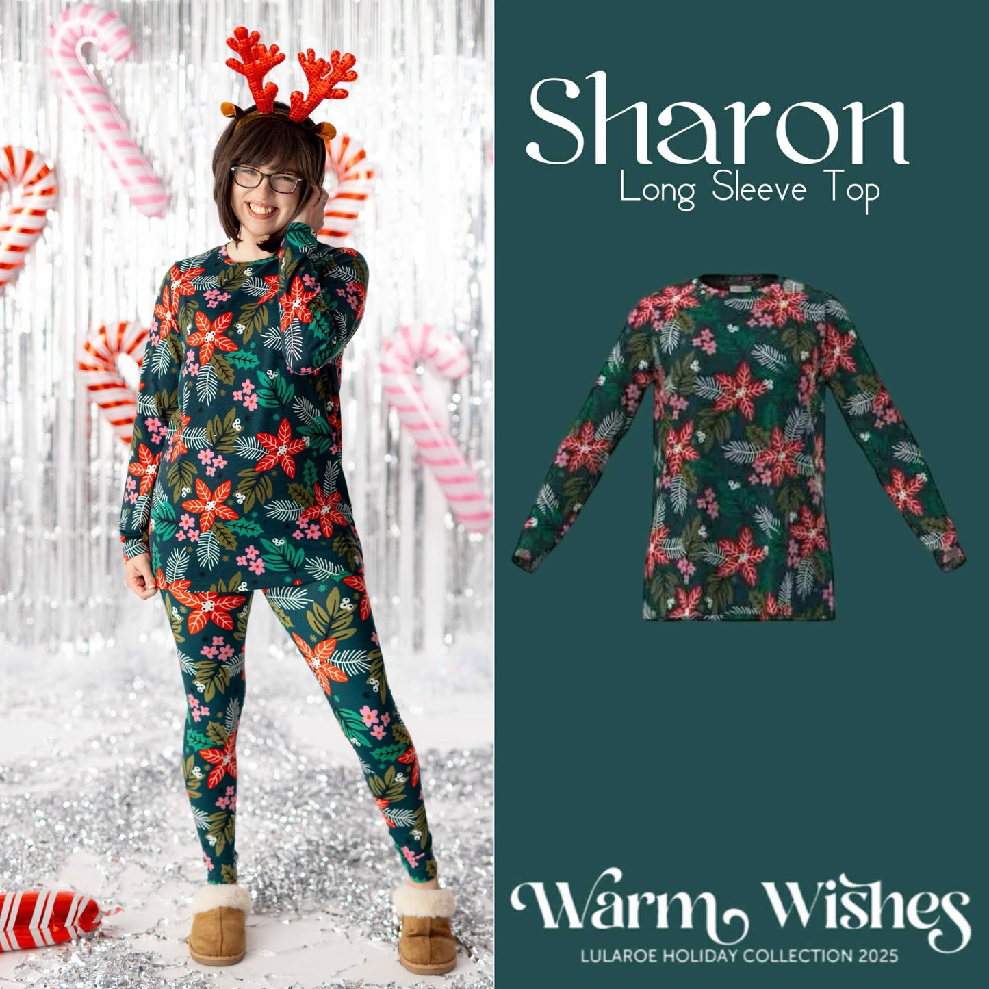 LuLaRoe Holiday Sharon - Holiday Bloom Floral