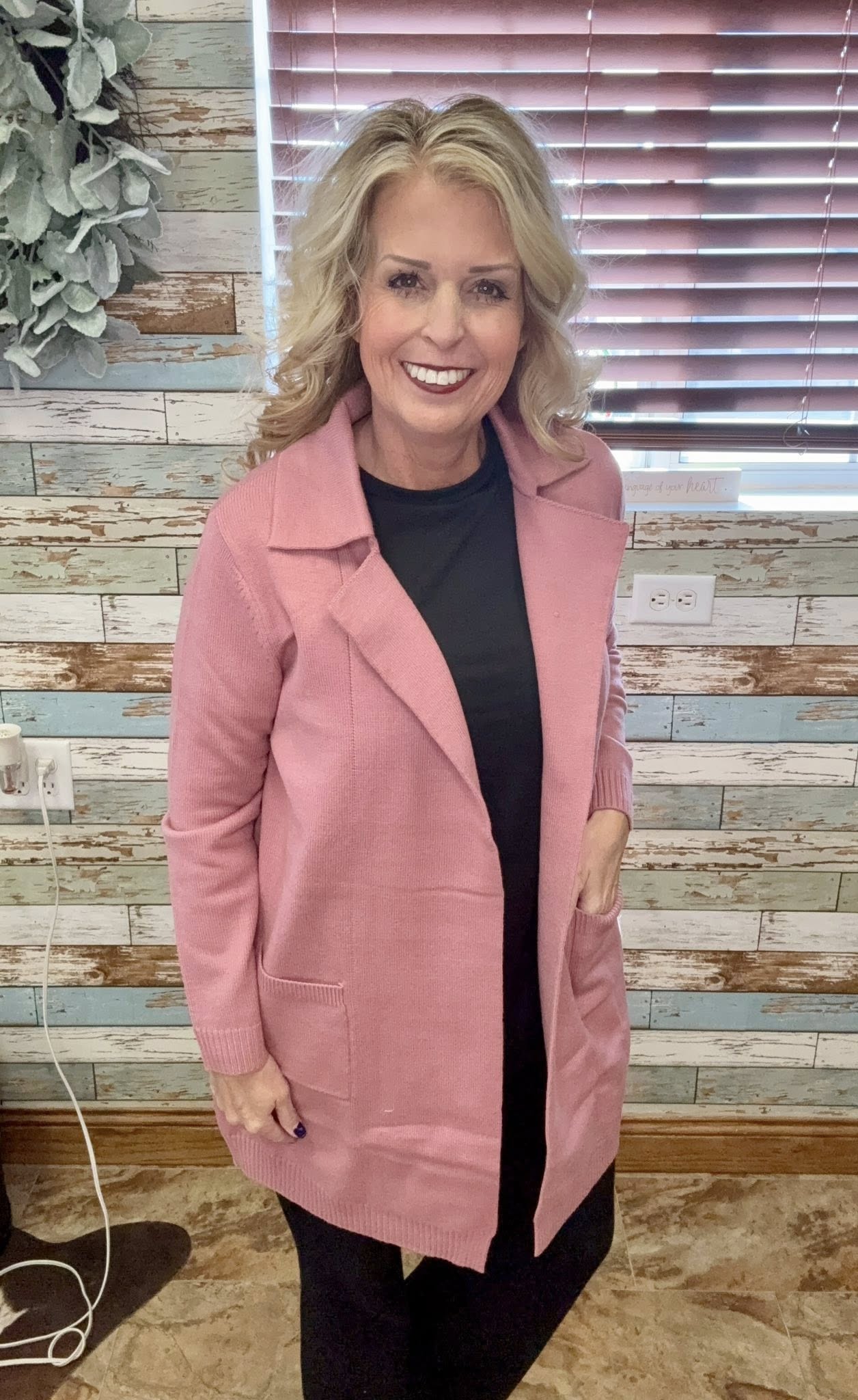LuLaRoe LuLaRoe Laura Cardigan - Solid Blush Rose 