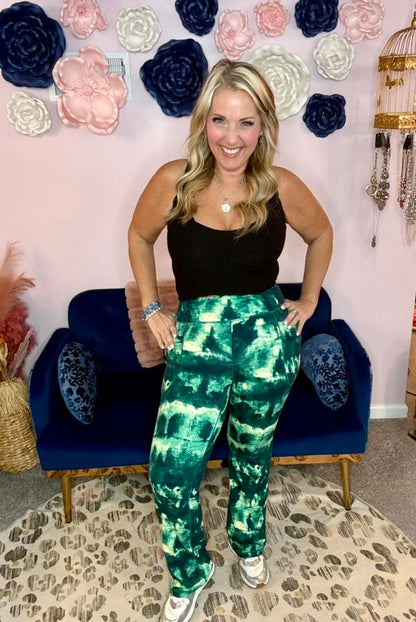 LuLaRoe RISE Passionate Yoga Pant 2.0 - Midnight Malachite Abstract 