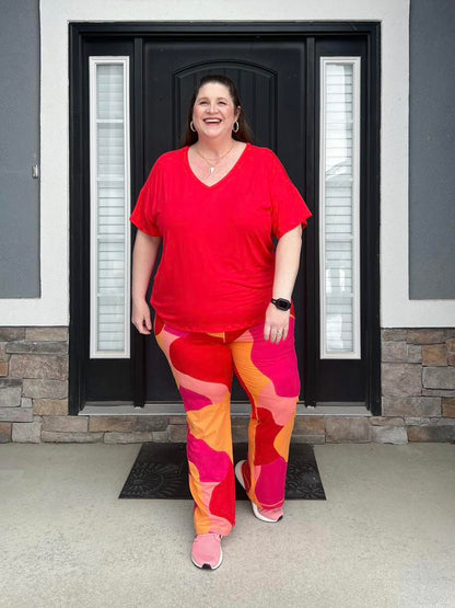 LuLaRoe RISE Passionate Yoga Pant 2.0 - Canyon Clay Abstract 