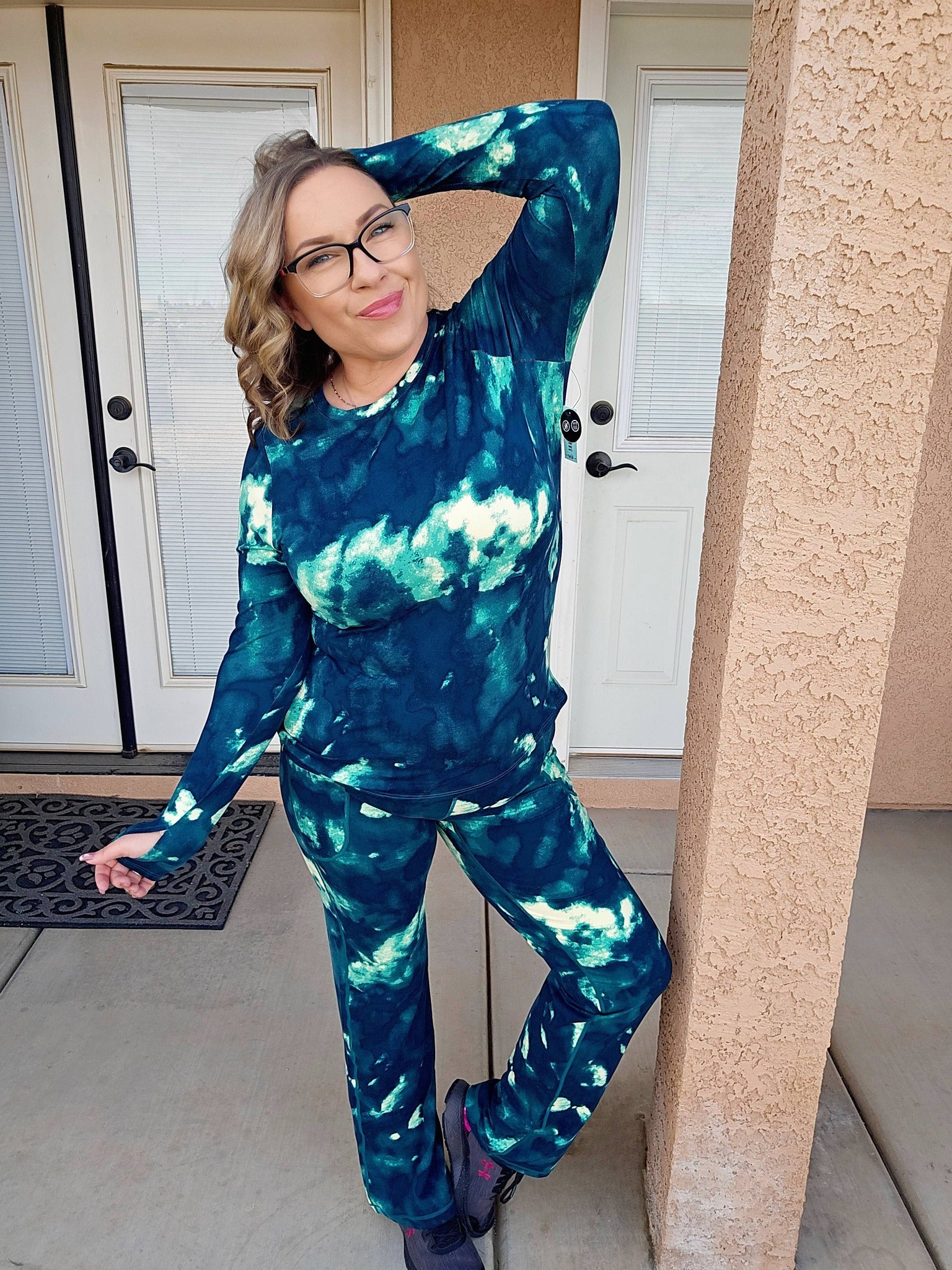 LuLaRoe LuLaRoe Rise Limitless Top - Emerald Moss Abstract 