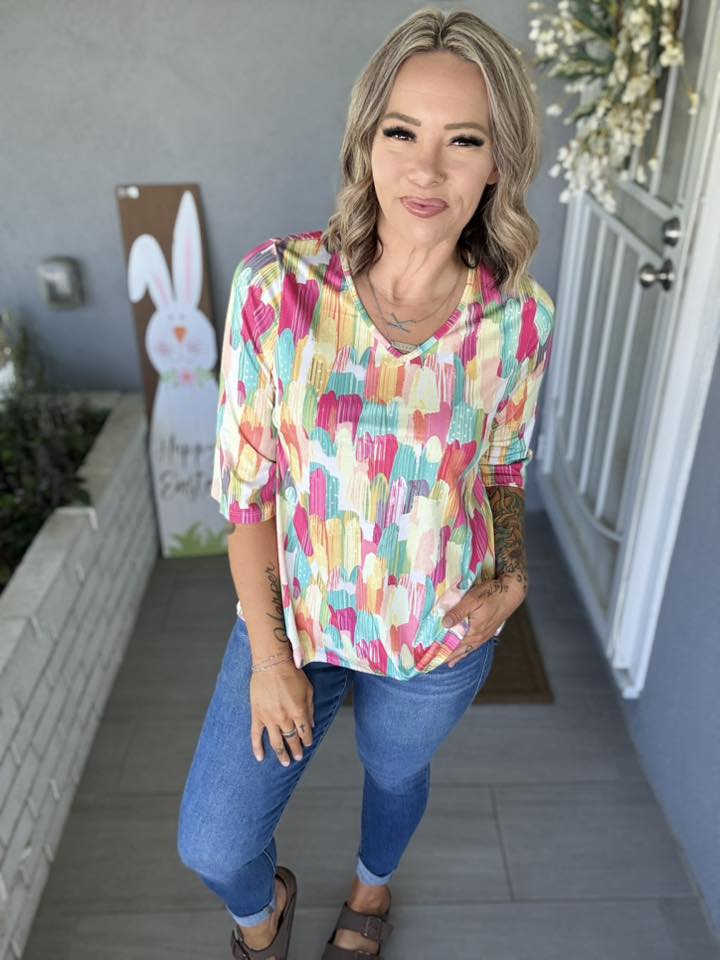 LuLaRoe LuLaRoe Eden Top - Desert Brushstroke Harmony 