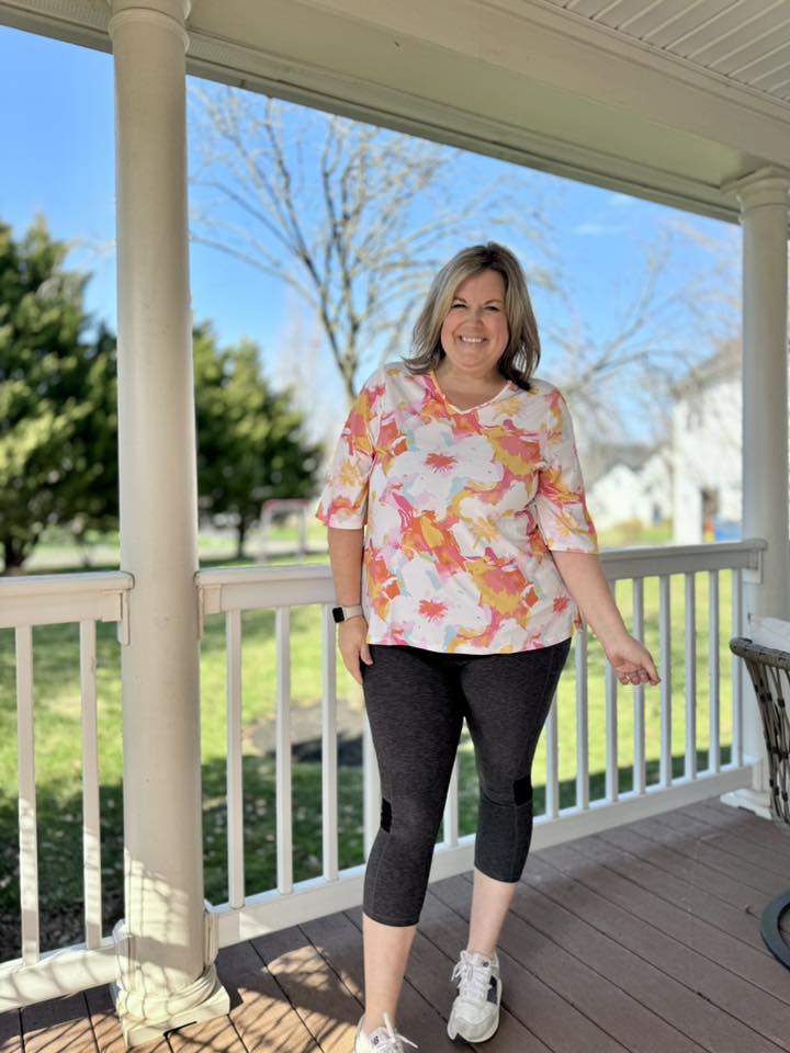 LuLaRoe LuLaRoe Eden Top - Sunset Splash Abstract Floral 