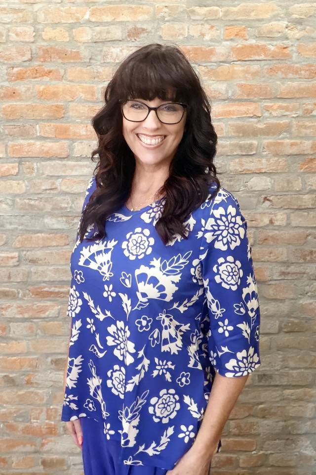LuLaRoe LuLaRoe Eden Top - Indigo Bloom Silhouette Floral 