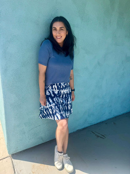 LuLaRoe LuLaRoe Eileen Skort - Indigo Shibori Drift 