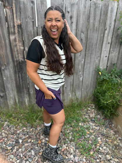 LuLaRoe LuLaRoe Eileen Skort - Solid Deep Plum 