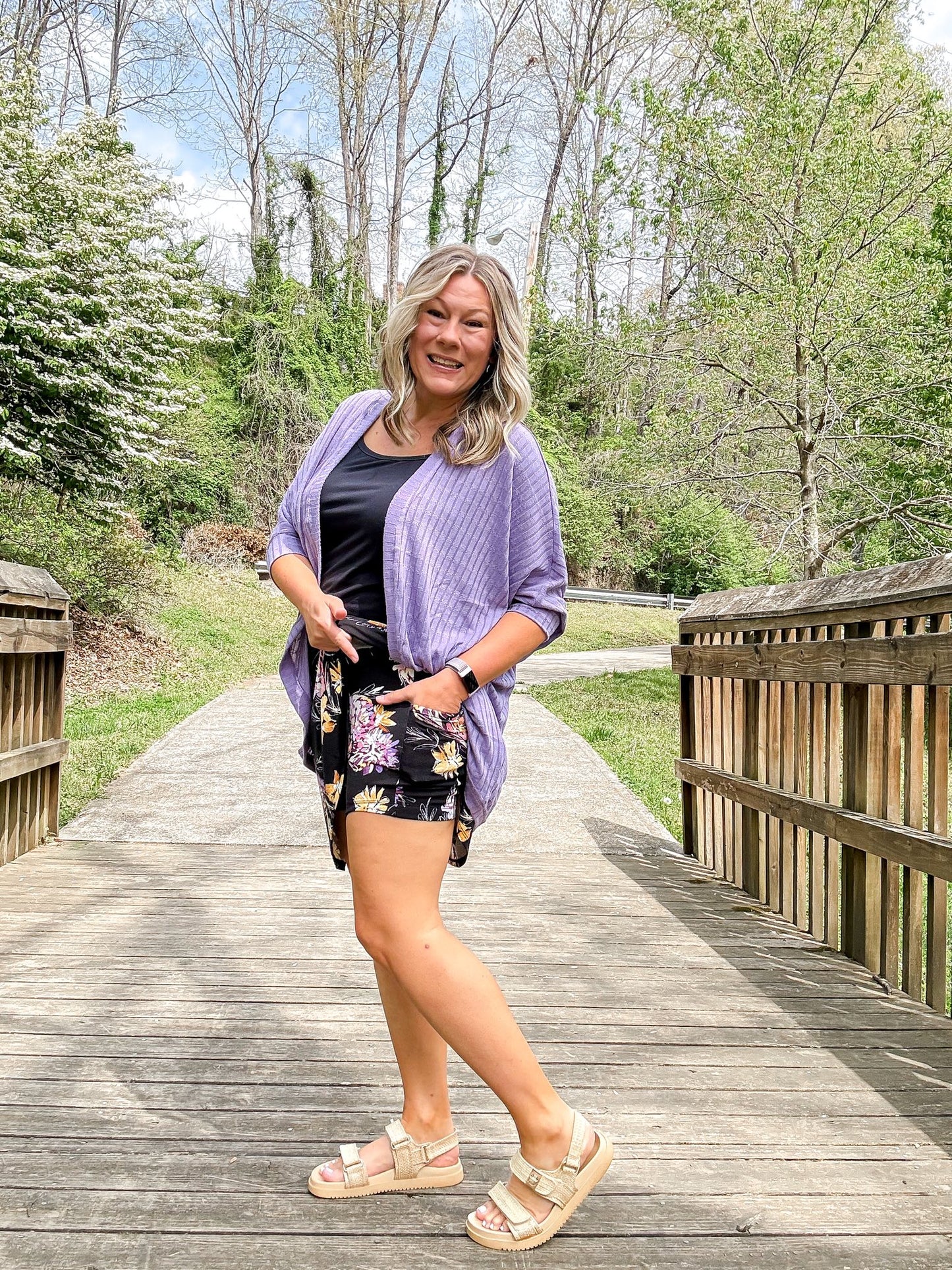 LuLaRoe LuLaRoe Eileen Skort - Midnight Blossom Garden 