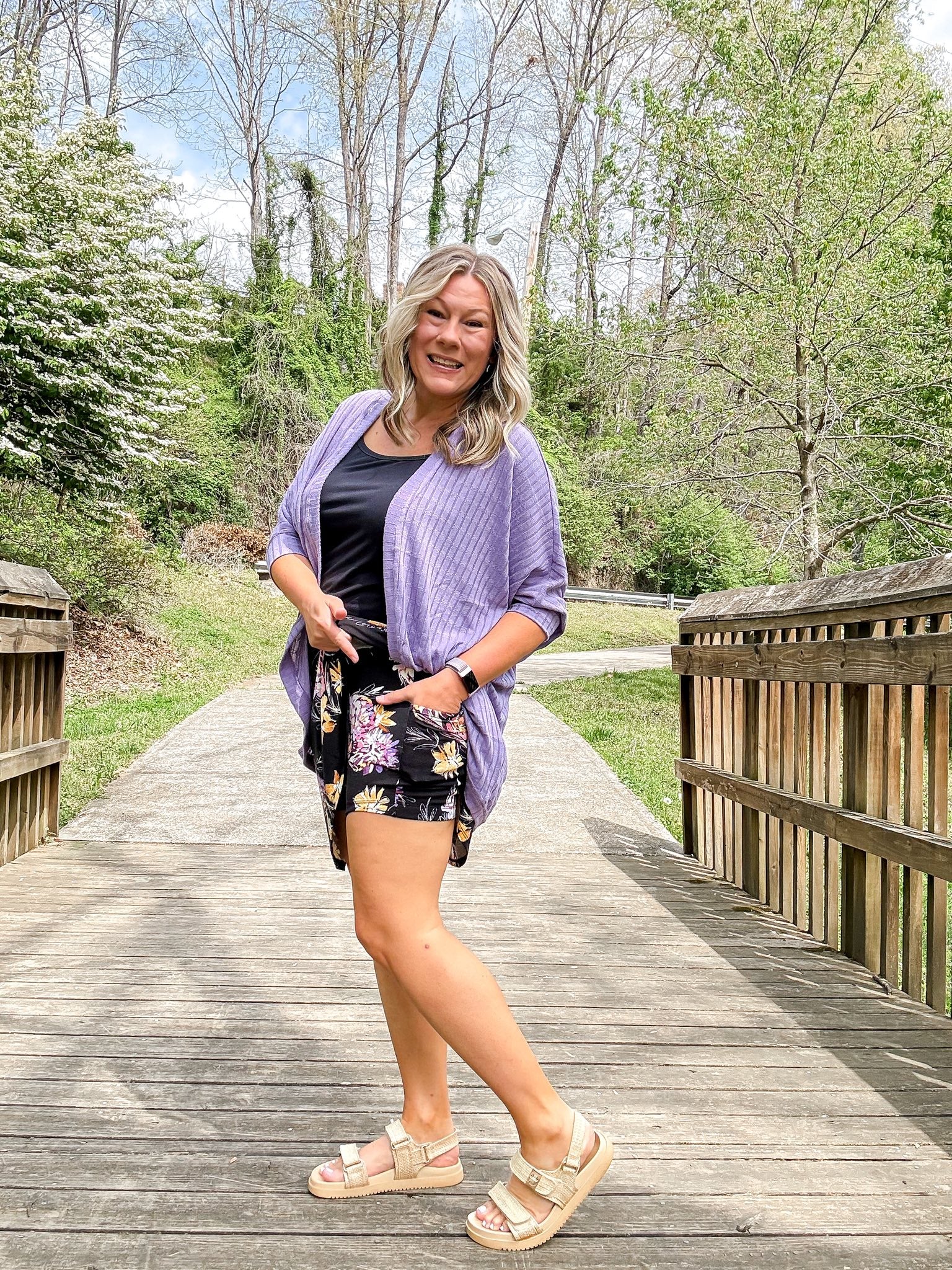 LuLaRoe LuLaRoe Eileen Skort - Midnight Blossom Garden 