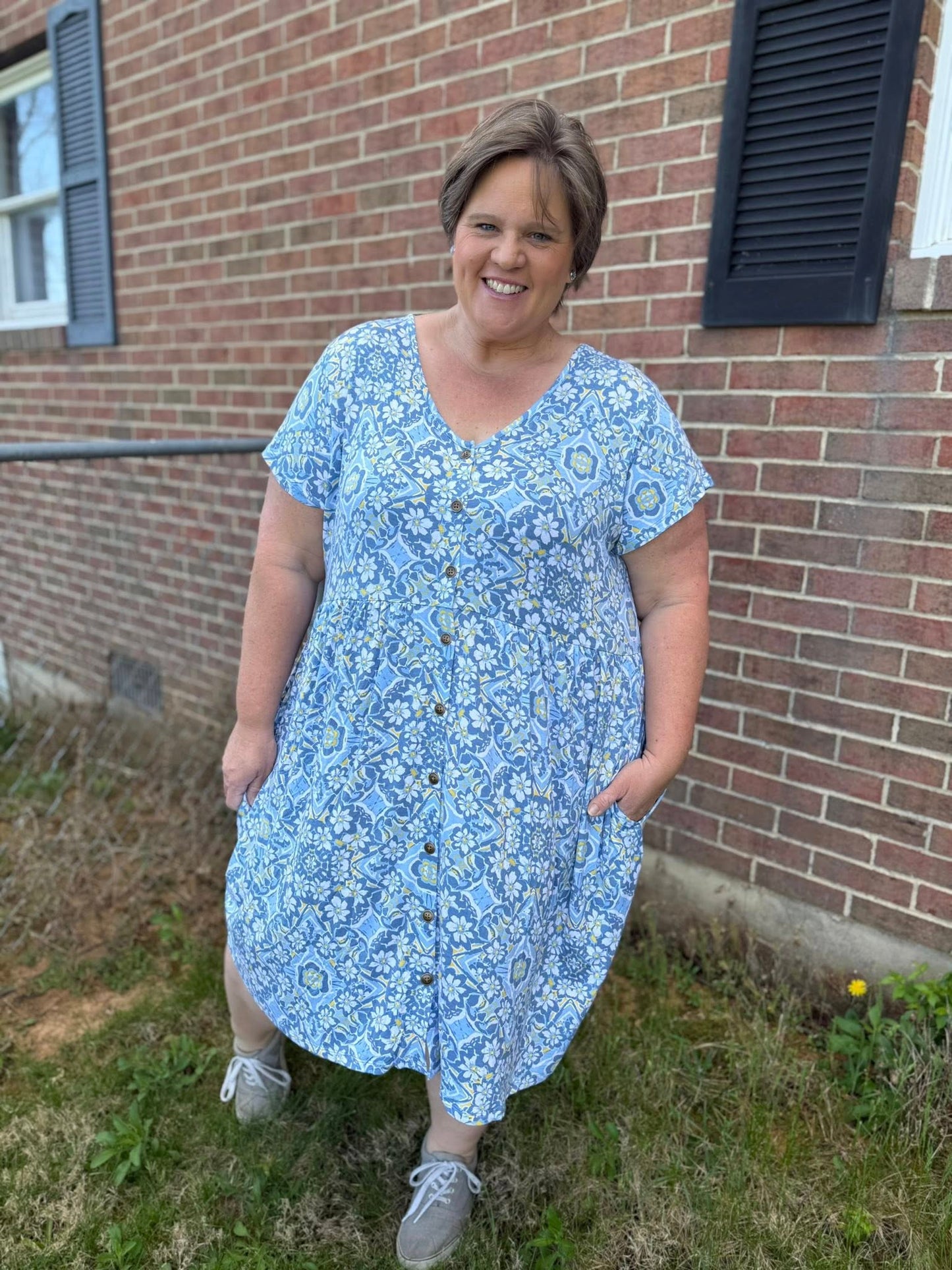 LuLaRoe LuLaRoe Heidi Dress - Blue Haven Medallion 