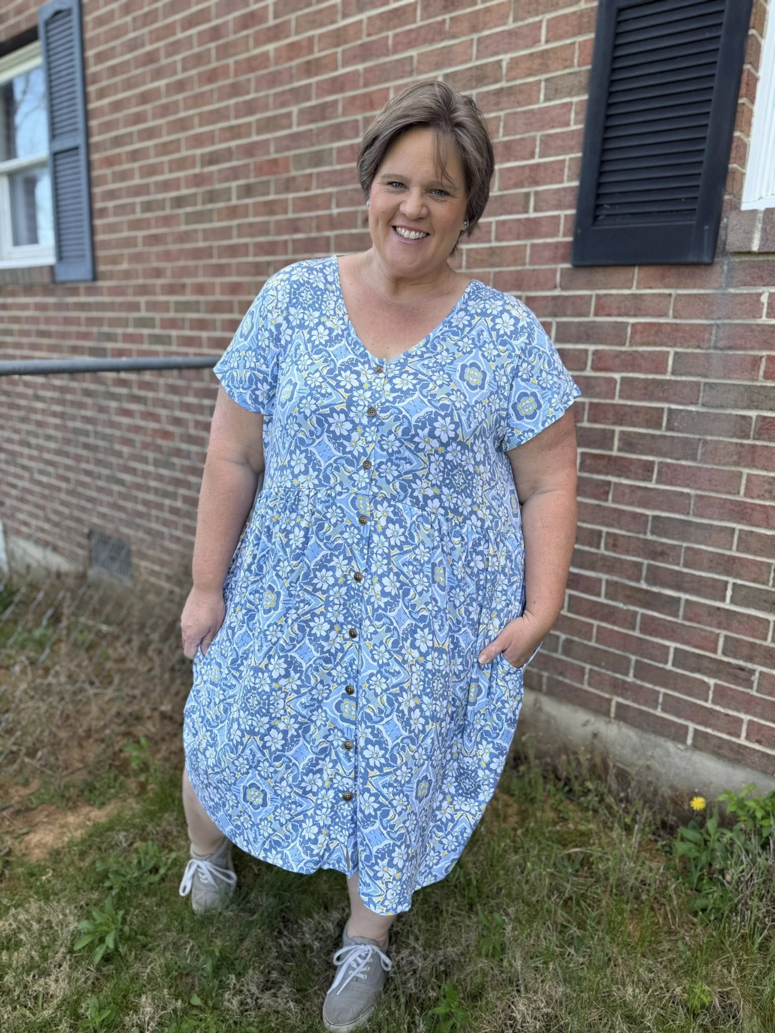 LuLaRoe LuLaRoe Heidi Dress - Blue Haven Medallion 