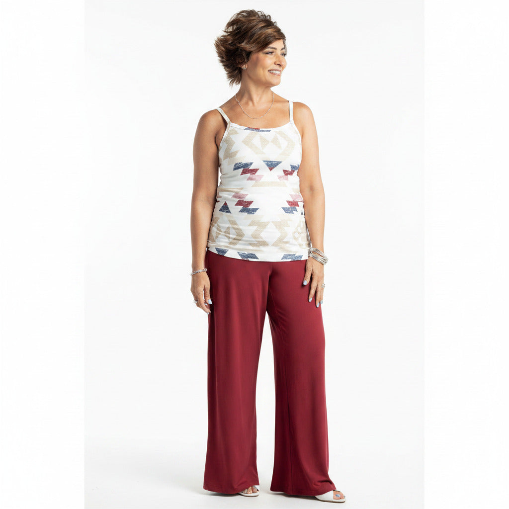 LuLaRoe LuLaRoe Essential Cami Set – Solid Cranberry Wine & Desert Mesa Aztec 