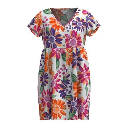 LuLaRoe Heidi Dress Colorful Floral Babydoll Dress with Pockets